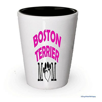 Boston Terrier Dad and Mom Shot Glass - Gifts for Boston Terrier Couple