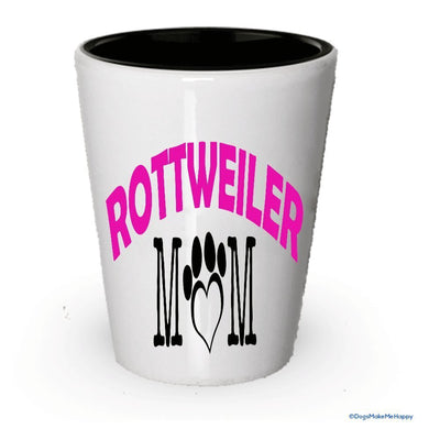 Rottweiler Dad and Mom Shot Glass - Gifts for Rottweiler Couple (4, Couple)