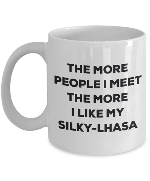 The more people i meet the more i Like My silky-lhasa mug – Funny Coffee Cup – Christmas Dog Lover cute GAG regalo idea 11oz Infradito colorati estivi, con finte perline