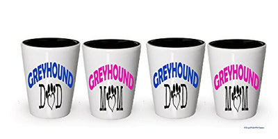 Greyhound Dad and Mom Shot Glass - Gifts for Greyhound Couple