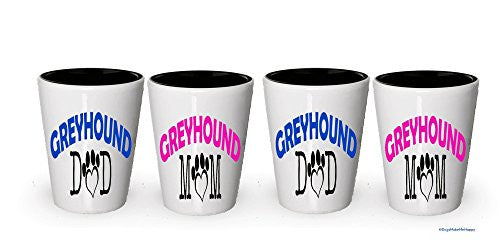 Greyhound Dad and Mom Shot Glass - Gifts for Greyhound Couple