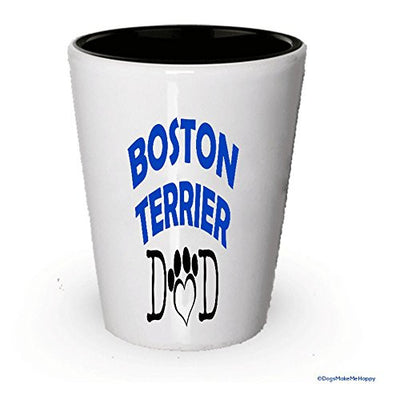 Boston Terrier Dad and Mom Shot Glass - Gifts for Boston Terrier Couple