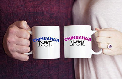 Chihuahua Mugs - Chihuahua Mom And Dad Couple - Chihuahua Gift - Chihuahua Coffee Mugs - Dogs Make Me Happy
