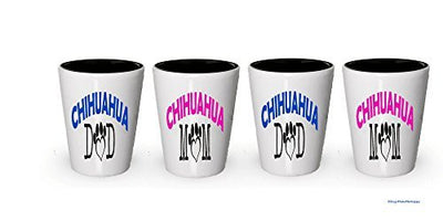 Chihahua Dad and Mom Shot Glass - Gifts for Chihahua Couple