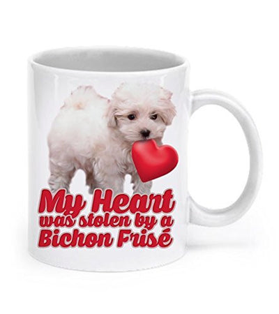 Bichon Frise Mug - Bichon Frise Gifts - My Heart Was Stolen By A Bichon Frise - Bichon Coffee Mug - Dogs Make Me Happy