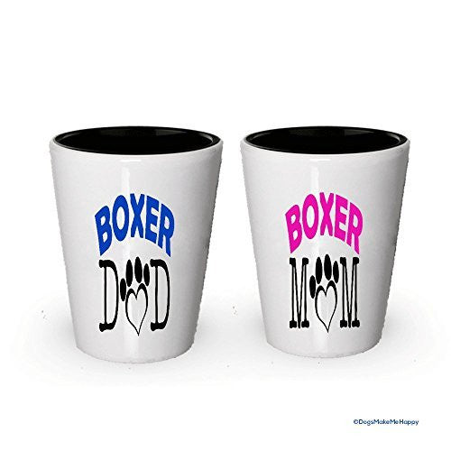 Boxer Dad and Mom Shot Glasses - Gifts for Boxer Couple