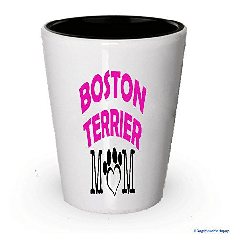 Boston Terrier Dad and Mom Shot Glass - Gifts for Boston Terrier Couple