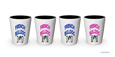 French Bulldog Dad and Mom Shot Glass - Gifts for French Bulldog Couple