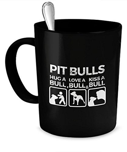 Pit Bull Love - Pit Bulls Hug A Love A Kiss A Bull, Bull & Bull - Pit Bull Kiss - Pit Bulls Love - Dogs Make Me Happy