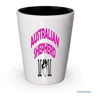 Australian Shepherd Dad and Mom Shot Glass - Gifts for Australian Shepherd Couple