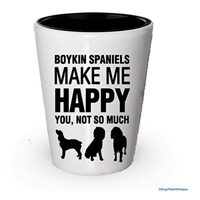 Boykin Spaniels Make Me Happy Shot Glass