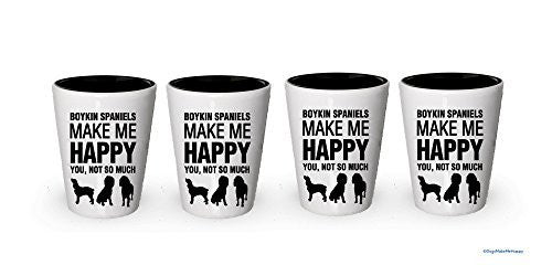 Boykin Spaniels Make Me Happy Shot Glass