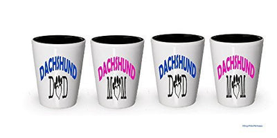 Dachshund Dad and Mom Shot Glass - Gifts for Dachshund Couple