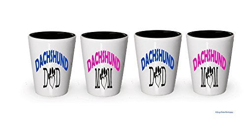 Dachshund Dad and Mom Shot Glass - Gifts for Dachshund Couple