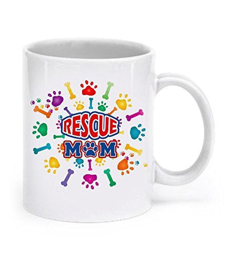 Rescue Mom Mug - Dog Rescue Gifts - Dog Lover Gifts - Pet Lover Gifts - Dogs Make Me Happy