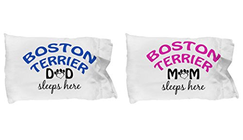 Boston Terrier Mom and Dad Pillow Cases