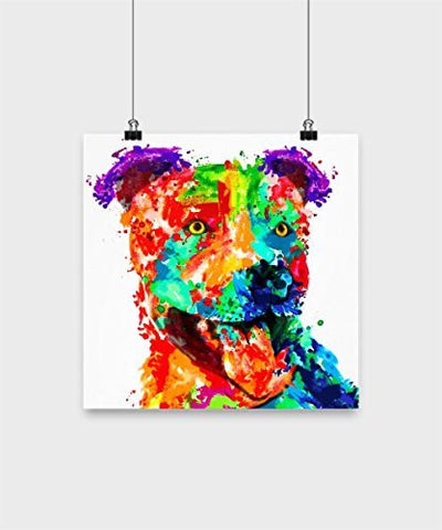 Colorful Pit Bull Poster - Pit Bull Lover Gifts - Pit Bull Items - Unique Gifts Idea - Dogs Make Me Happy