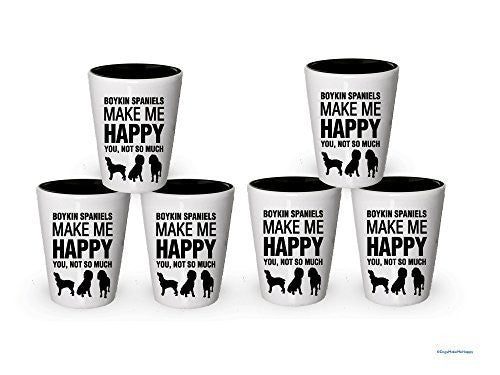 Boykin Spaniels Make Me Happy Shot Glass
