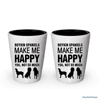 Boykin Spaniels Make Me Happy Shot Glass