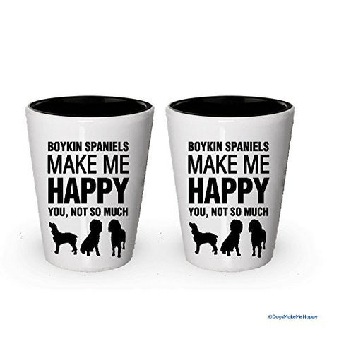 Boykin Spaniels Make Me Happy Shot Glass