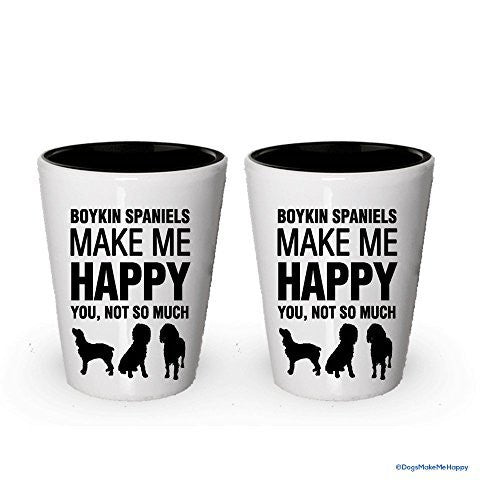 Boykin Spaniels Make Me Happy Shot Glass