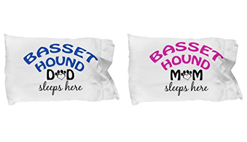 Basset Hound Mom and Dad Pillow Cases