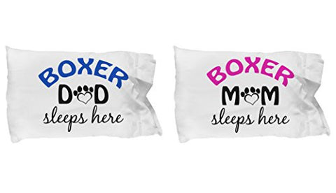 Boxer Mom and Dad Pillow Cases