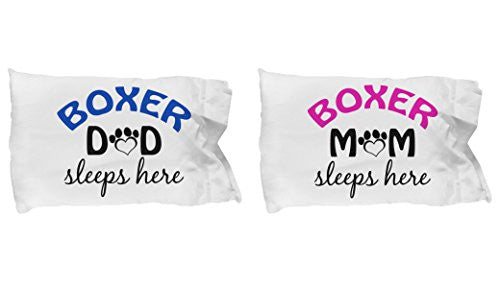 Boxer Mom and Dad Pillow Cases