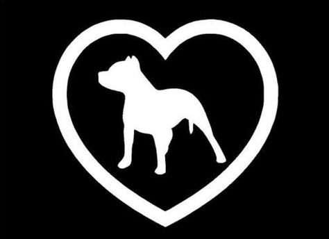 Heart Pit Bull sticker - Dogs Make Me Happy