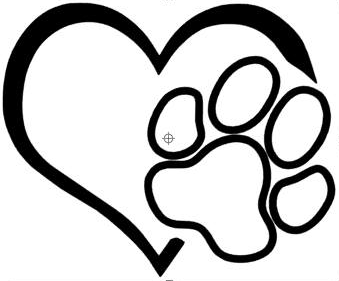 Heart and paw sticker - Dogs Make Me Happy