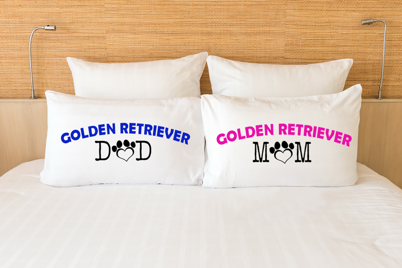 Golden retriever mom and dad pillow cases