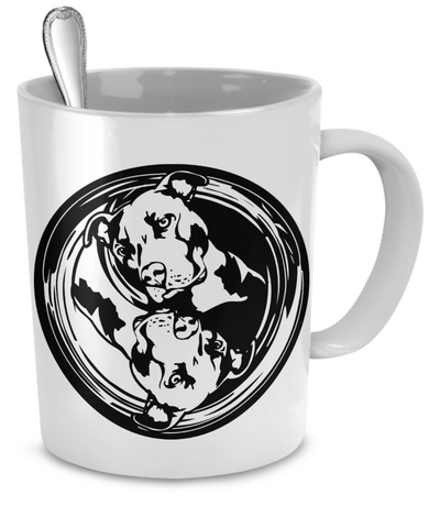 Yin Yang Pit Bull Mug - Dogs Make Me Happy - 2