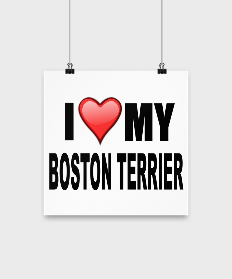 I Love My Boston Terrier -Poster - Dogs Make Me Happy - 2