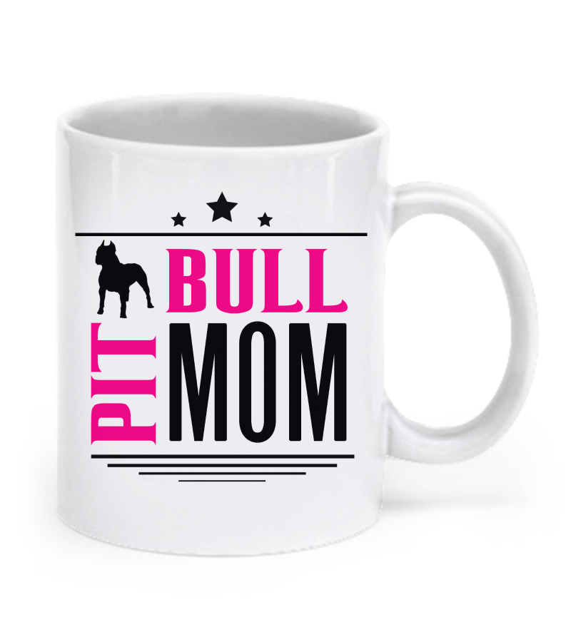 Pit Bull Mom - Coffee Mug - Dogs Make Me Happy