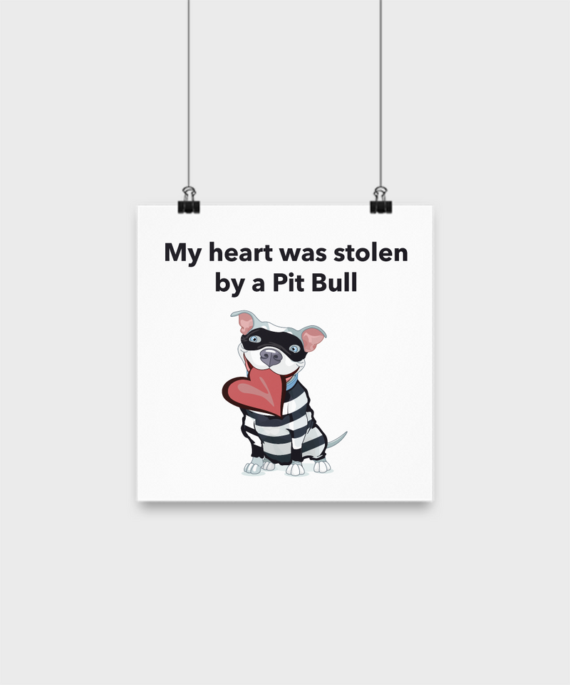 My Heart Was Stolen By A Pit Bull Poster - Dogs Make Me Happy - 1