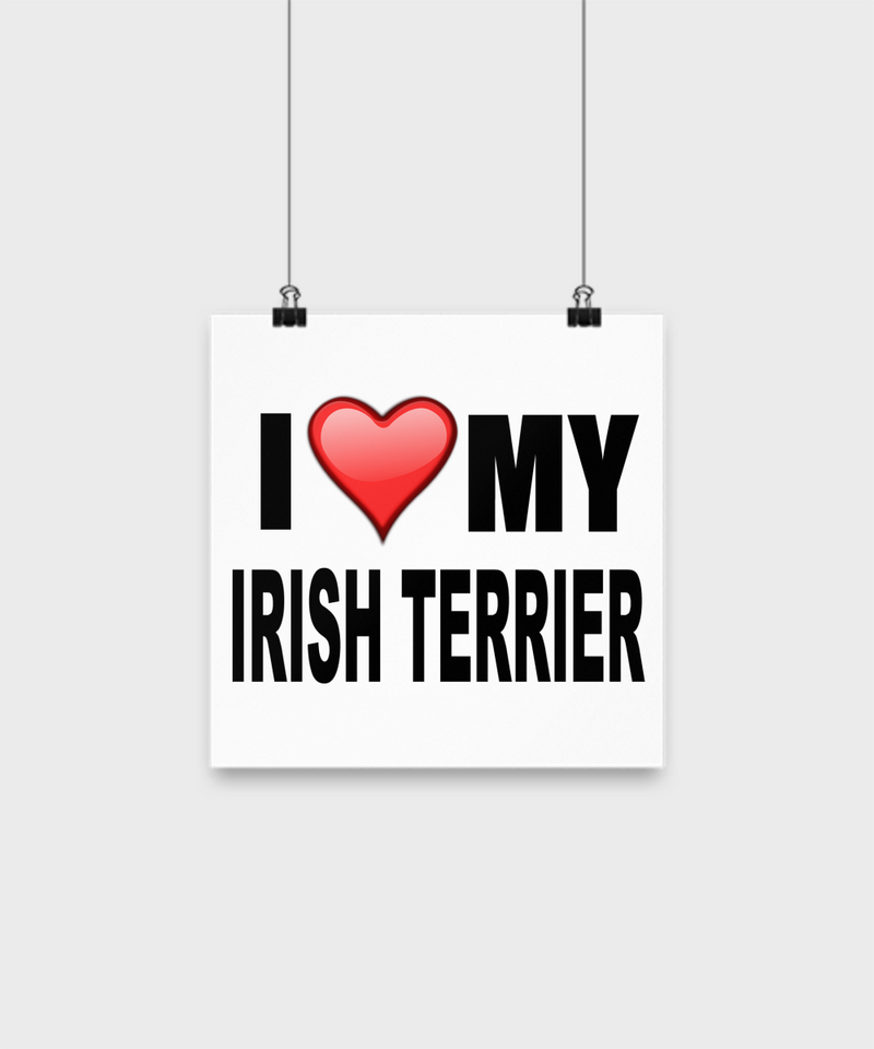 I Love My Irish Terrier -Poster - Dogs Make Me Happy - 1