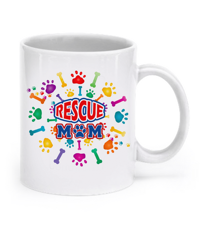 Rescue mom mug - Dogs Make Me Happy