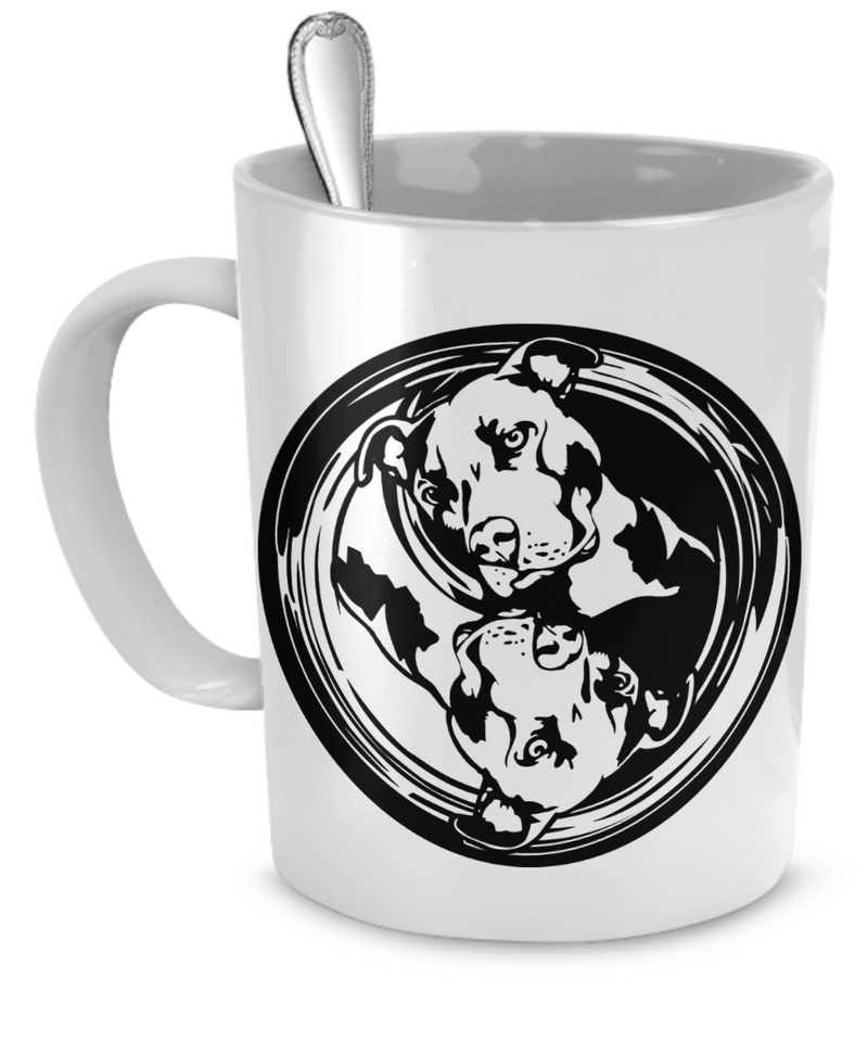 Yin Yang Pit Bull Mug - Dogs Make Me Happy - 1