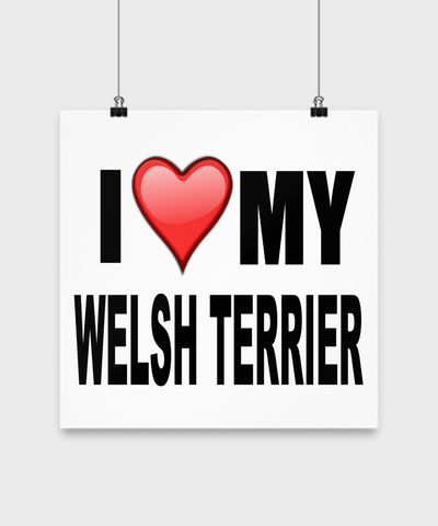I Love My Welsh Terrier -Poster - Dogs Make Me Happy - 3