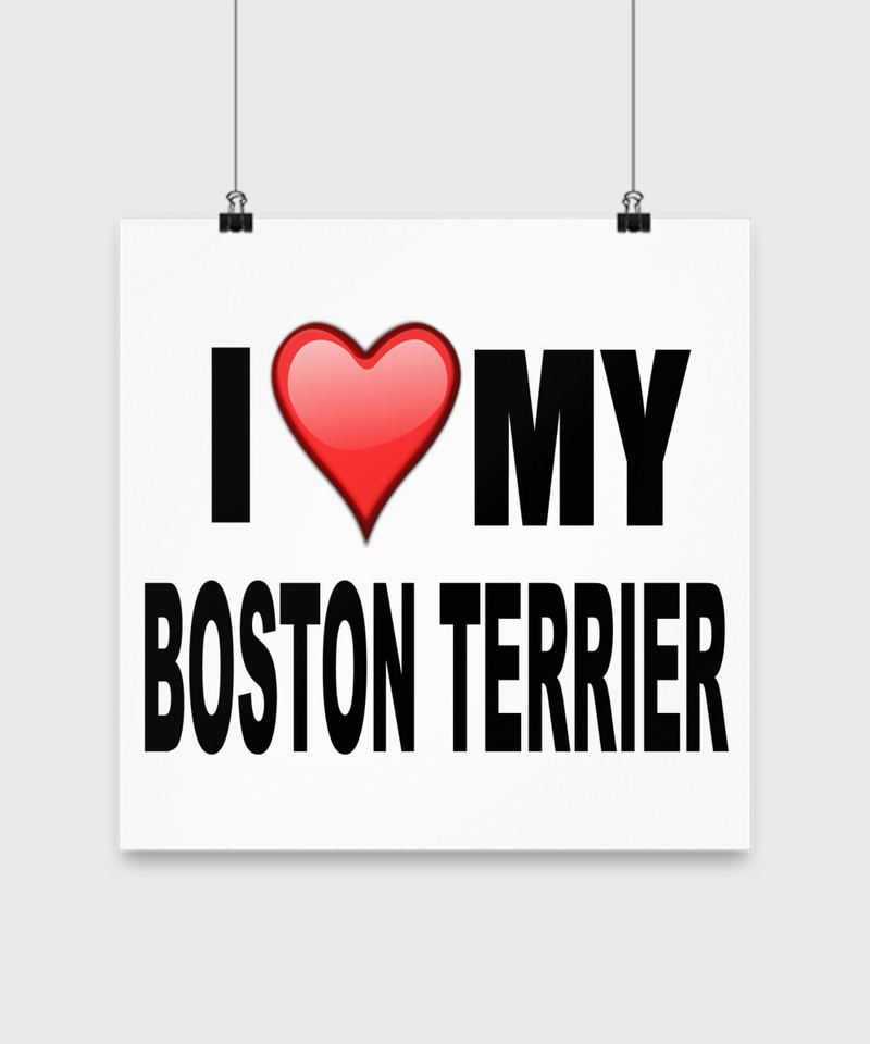 I Love My Boston Terrier -Poster - Dogs Make Me Happy - 3