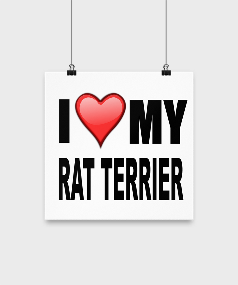 I Love My Rat Terrier -Poster - Dogs Make Me Happy - 2