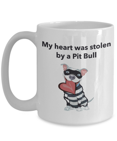 My Heart Was Stolen By A Pit Bull Mug - Dogs Make Me Happy - 3