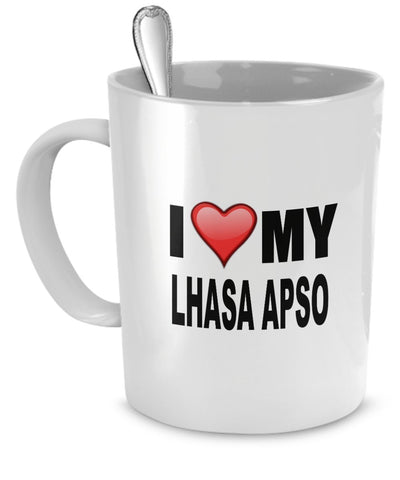 Lhasa Apso Mug - I Love My Lhasa Apso - Lhasa Apso Lover Gifts- 11 Oz Ceramic Mug