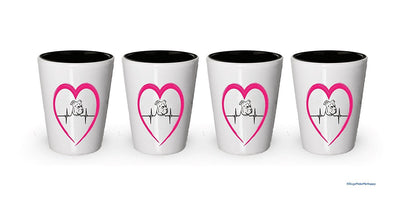Pit Bull Heart Beat Shot Glass - Pit Bull Lover Gift Idea (1)