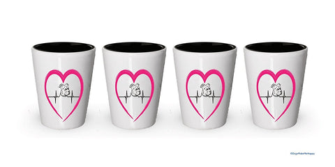 Pit Bull Heart Beat Shot Glass - Pit Bull Lover Gift Idea (1)