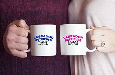 Funny Labrador Retriever Couple Mug – Labrador Retriever Dad – Labrador Retriever Mom – Labrador Retriever Lover Gifts - Unique Ceramic Gifts Idea (Dad & Mom)