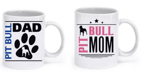 Pit bull couple's mugs - Pit bull mom and pit bull dad