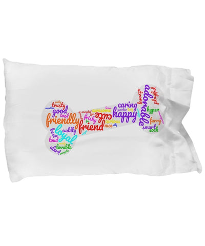 SpreadPassion Funny Dog Bone Word Cloud pillow cases