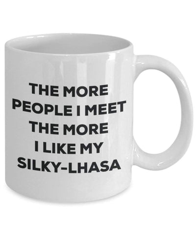 The more people i meet the more i Like My silky-lhasa mug – Funny Coffee Cup – Christmas Dog Lover cute GAG regalo idea 11oz Infradito colorati estivi, con finte perline