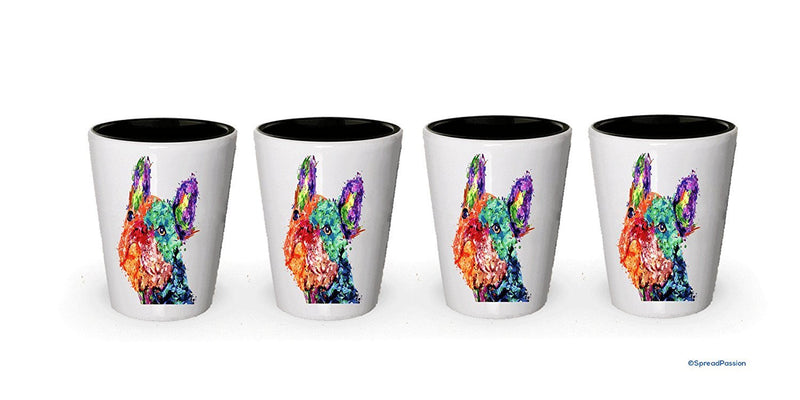 Multicolor French Bulldog Shot Glass- Dog Shot Glasses (6)